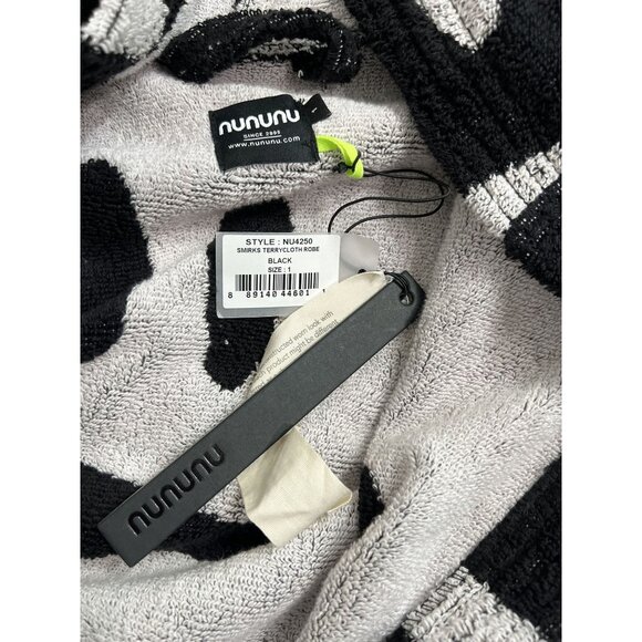 Nununu Smirks Terrycloth Robe in Black - Picture 6 of 6